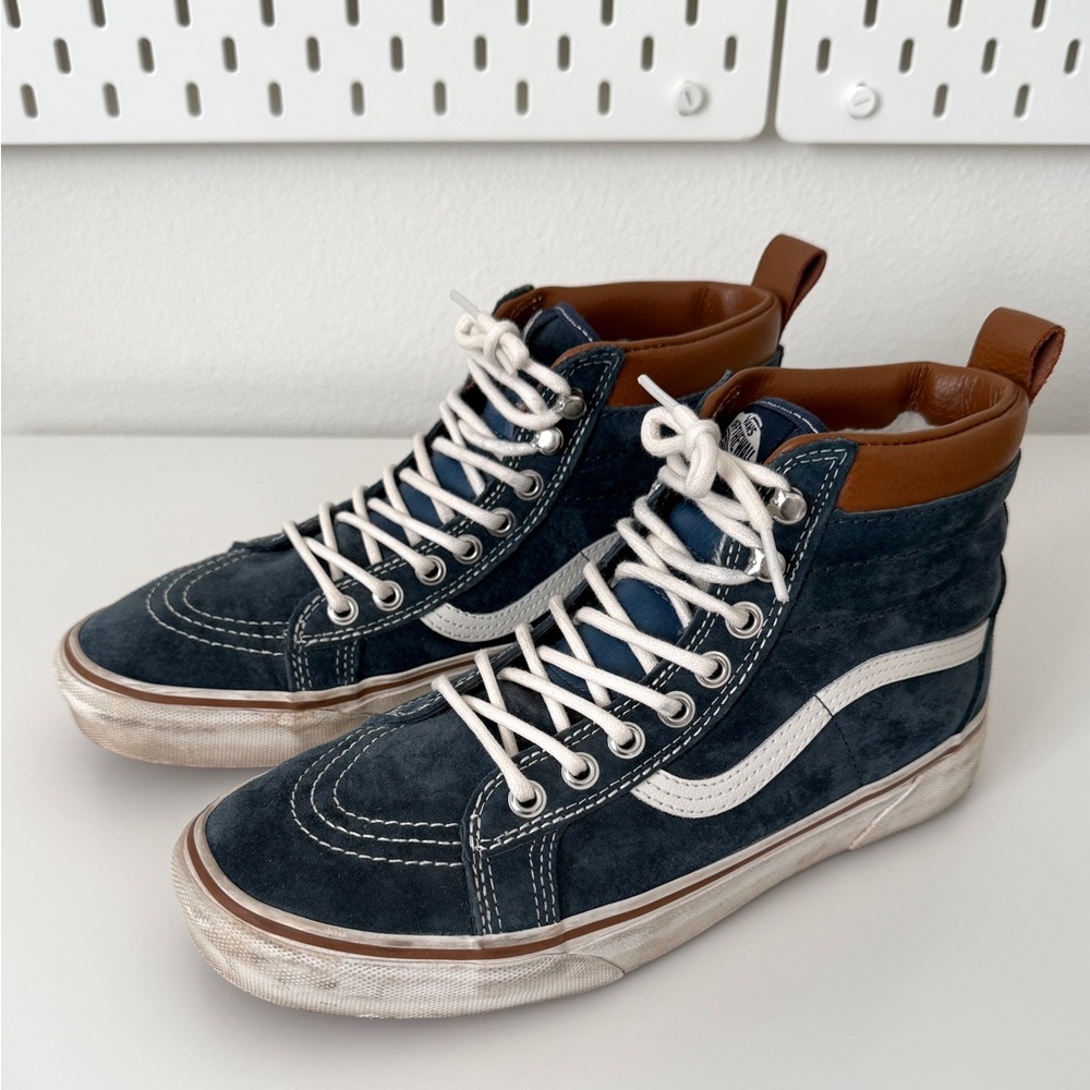 Vans Men's MTI High-Top Sneakers - Navy and Brown